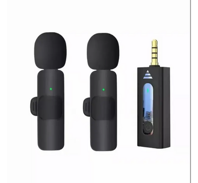 K35 Dual Wireless Microphone 3.5mm Supported for Camera, Sound card, Smartphone