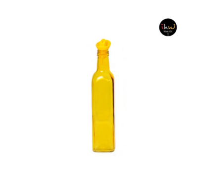 Decorated Square Oil & Vinegar bottle Yellow Colour 500ML  151432-000