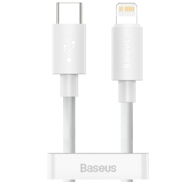Baseus Simple Wisdom Series  USB-C To Lightning Cable Type-C For iP PD 20W 1.5M- White  (CATLZJ-02)