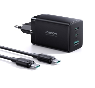 Joyroom JR-TCG01 65W Tripple Port GaN Ultra Fast Charger Kit 2C+1A  With 100W 1.2M Type-C to Type-C Cable