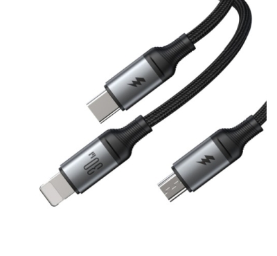 Joyroom  A21 Speedy Series 30W Type-C to 8 Pin+Type-C+Micro USB 3 in 1 Fast Charging Cable