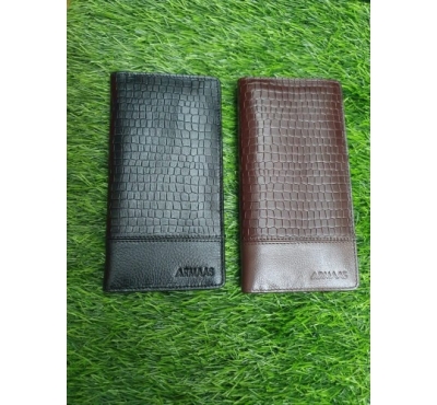 Black Color Original Leather Long Wallet for Men