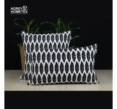 Cushion Cover, Black & White, (20''x20''), Buy 1 Get 1 Free_77061