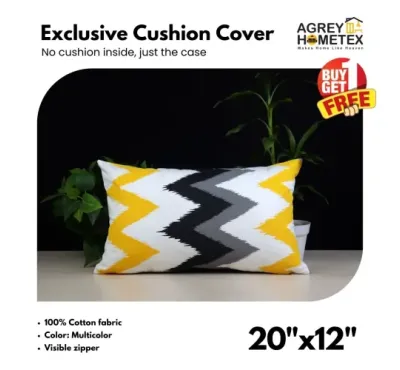 Exclusive Cushion Cover, Multicolor, (20x12) Buy 1 Get 1 Free_78954