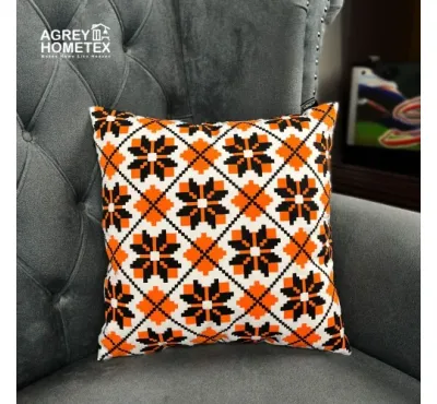 Exclusive Cushion Cover, Orange & Black