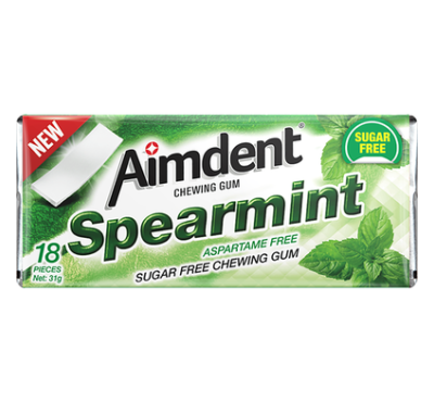 Aimdent Spearmint Sugar Free Chewing Gum - 18 Pcs