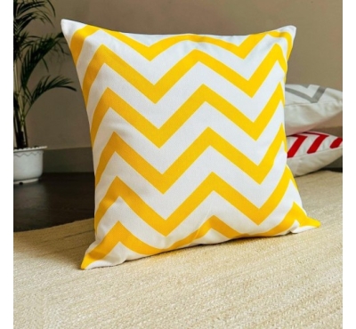 Decorative Cushion Cover with pillow, White & Yellow (16x16), (18x18)