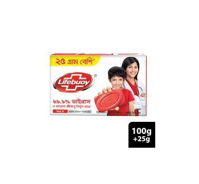 Lifebuoy Skin Cleansing Soap Bar Total 100g (25g Extra)