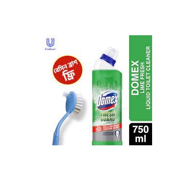 Domex Toilet Cleaning Liquid Lime Fresh 750ml Get a Basin Brush Free