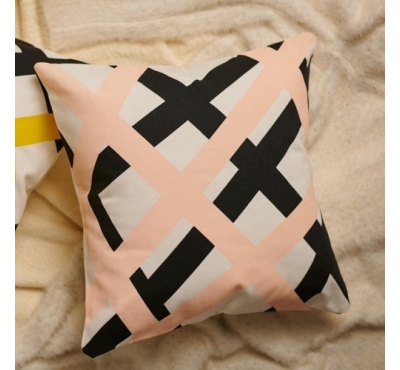 Decorative Cushion Cover with pillow, Black & Peach (16x16), (18x18)