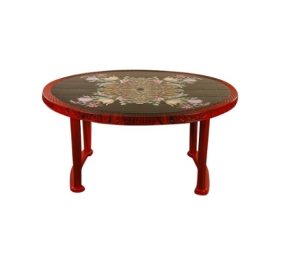 6 Seated Deluxe Table-Print R/W Flower (Pl/L) TEL