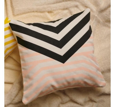 Decorative Cushion Cover with pillow, Black & Peach (16x16), (18x18)