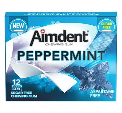 Aimdent Peppermint Sugar Free Chewing Gum - 12 Pcs