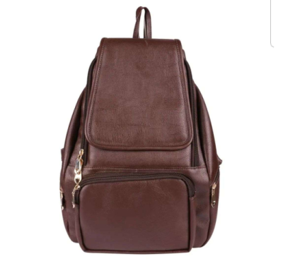 Premium Quality Artificial Leather Ladies Bagpack College Bag University Bag Fashion Bag_Coffee color