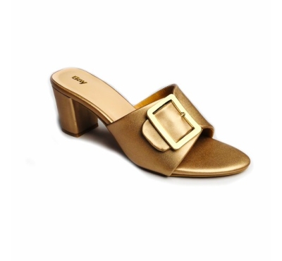 LARA CLARA Ladies Open HEEL Yellow Beige Gold Shoes