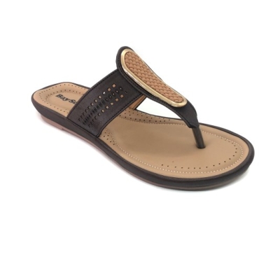 BAY SOFT Ladies Open Flats Brown Shoes