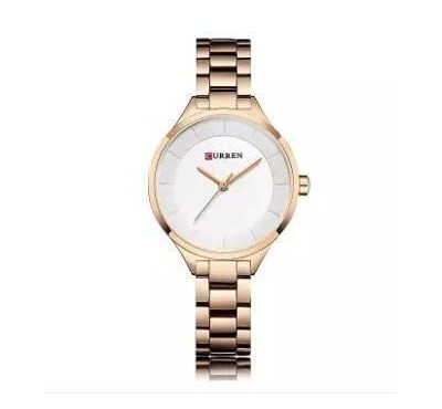 CURREN 9015 RoseGold Stainless Steel Watch For Women - White & RoseGold