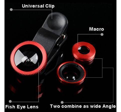 3 In 1 Universal Clip Camera Mobile Phone Lens Fish Eye + Macro + Wide Angle