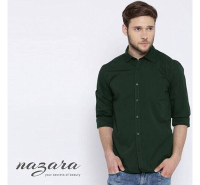 Trendy Deep Green Long Sleeve Casual Shirt