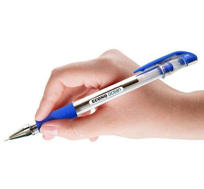 Econo Ocean pen Blue body color- 15 Pcs pens /Quantity - unique Ball point pens - Black ink color - Standard qualities pens with stylish gripper [CLONE]
