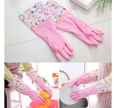 Half Hand Kitchen Gloves One Pair - Pink