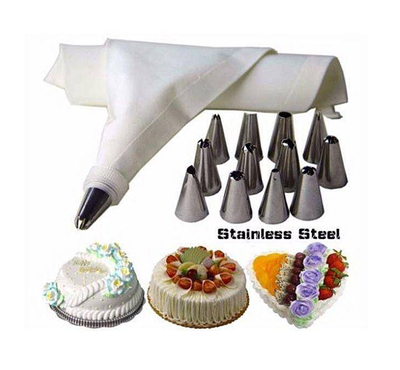 Stainless Steel 12 Pieces Cake Decoration Tools - Silver