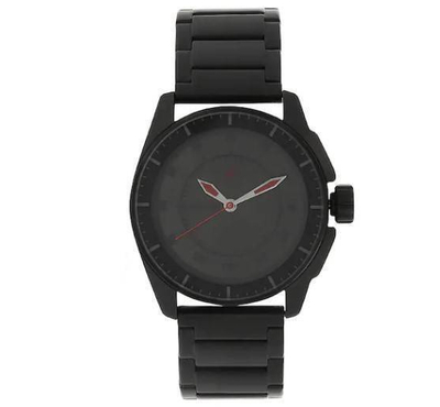 Fastrack Black Dial Black Stainless Steel Strap Watch