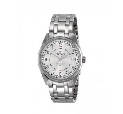 Titan Workwear Mens Watch with Silver Dial & Stainless Steel Strap