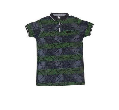 Men Stylish Polo T-Shirt-Green and Black