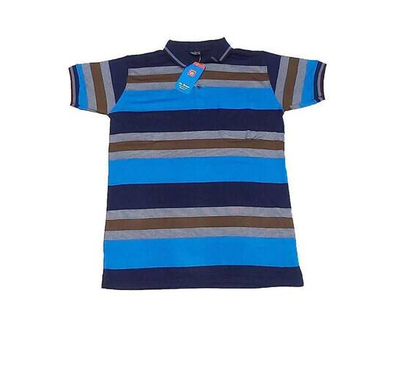 Men Stylish Polo T-Shirt-Blue and Black