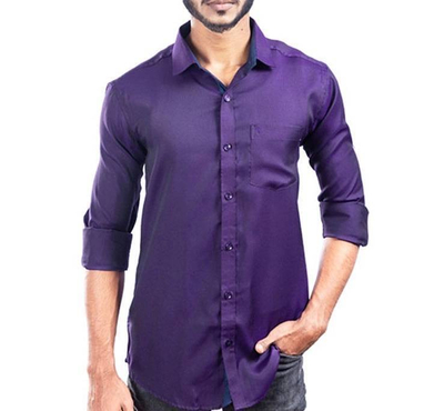 Men Purple Full Sleeve Casual Shirt