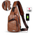 Leather Cross Body Bagpack, 2 image