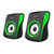 2.0CH USB 3.5MM Portable Speakers-Green