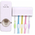 Automatic Toothpaste Dispenser and Touch Me Brush Holder Set  White