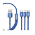 Teutons 3.1 USB Data Cable Blue 1.2m (iOS+Android+Type C)