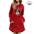 Dark Red Long Jacket & Hoodie For Women
