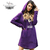 Dark Purple Long Jacket & Hoodie For Women