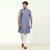 Blue Long Sleeve Fashionable Short Panjabi For Men, 2 image