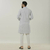 Light Ash Long Sleeve Fashionable Short Panjabi For Men, 3 image