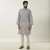 Light Gray Long Sleeve Fashionable Short Panjabi For Men, 2 image
