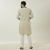 Beige Long Sleeve Fashionable Short Panjabi For Men, 3 image