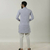 Slate Blue Long Sleeve Fashionable Short Panjabi For Men, 3 image