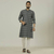 Dark Gray Long Sleeve Fashionable Short Panjabi For Men