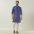 Dark Blue Long Sleeve Fashionable Short Panjabi For Men