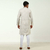 Light Beige Long Sleeve Fashionable Short Panjabi For Men, 4 image