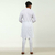 White Long Sleeve Fashionable Short Panjabi For Men, 4 image