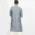 Gray Long Sleeve Fashionable Short Panjabi For Men, 3 image
