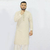 Cream Long Sleeve Fashionable Short Panjabi For Men, 2 image
