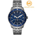 Michael Kors Cunningham Chronograph Blue Dial Gunmetal Ion-Plated Band Stainless Steel Gents Watch-MK7155