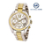 Michael Kors Bradshaw Chronograph Silver Golden Dial Two Tone Band Stainless Steel Ladies Watch-MK5974, 2 image
